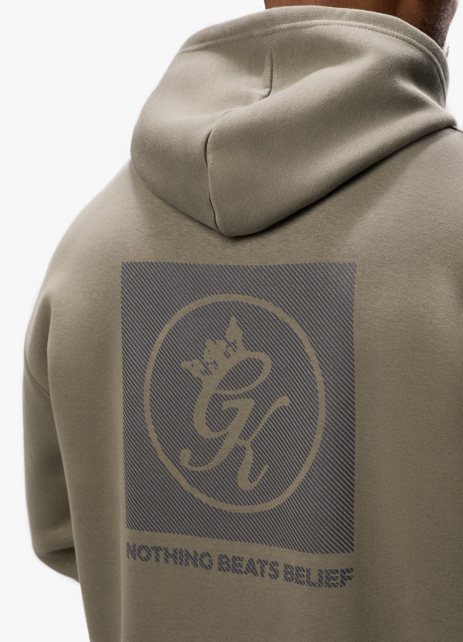 Gym King Belief Fleece Hood - Khaki Xs