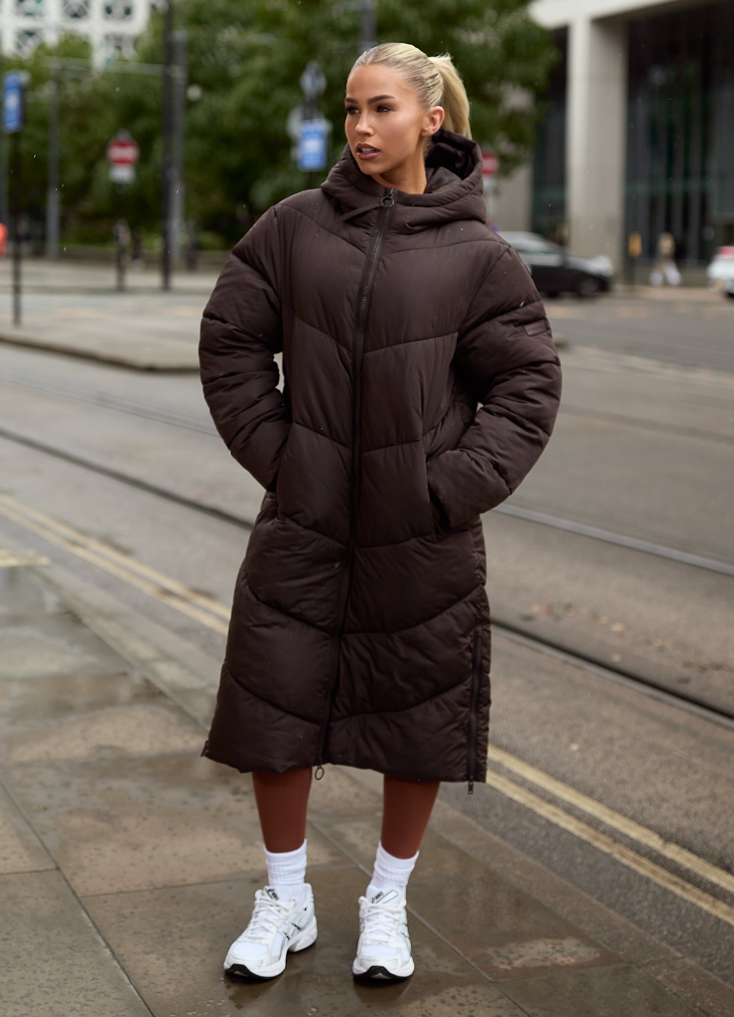 Gym King Chevron Longline Puffer - Cocoa 6