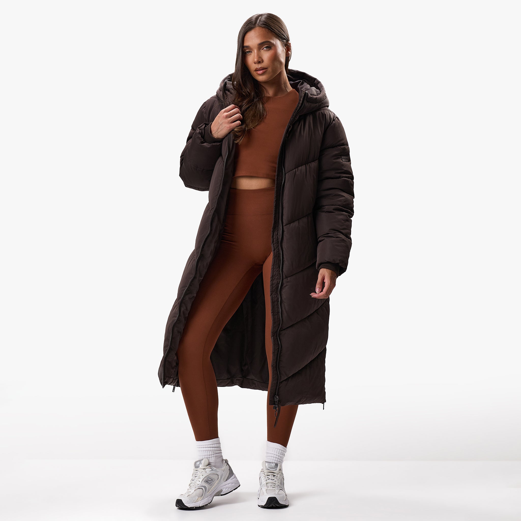 Gym King Chevron Longline Puffer - Cocoa 6