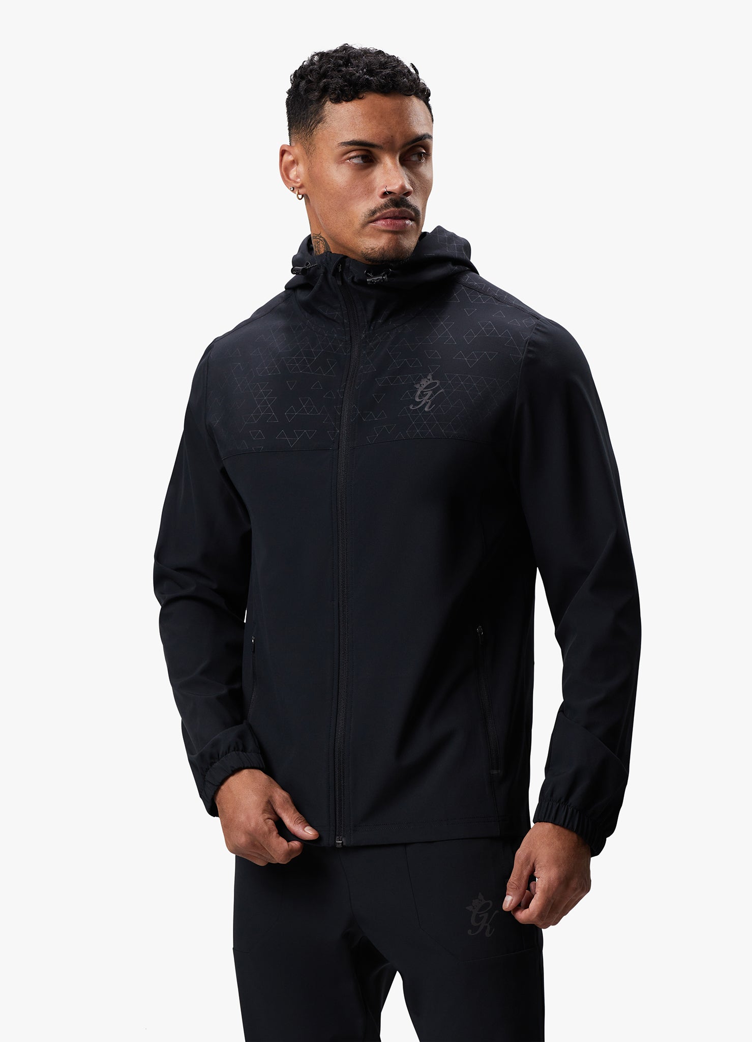 Gym King Debossed 2.0 FZ Tracksuit - Black