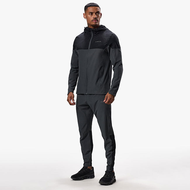 Gym King Debossed Camo Woven Tracksuit - Black/Oyster Grey