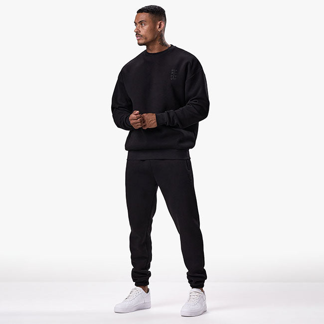 Gym King Division Crew Tracksuit - Black