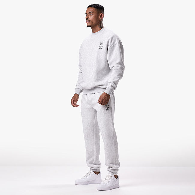 Gym King Division Crew Tracksuit - Snow Marl