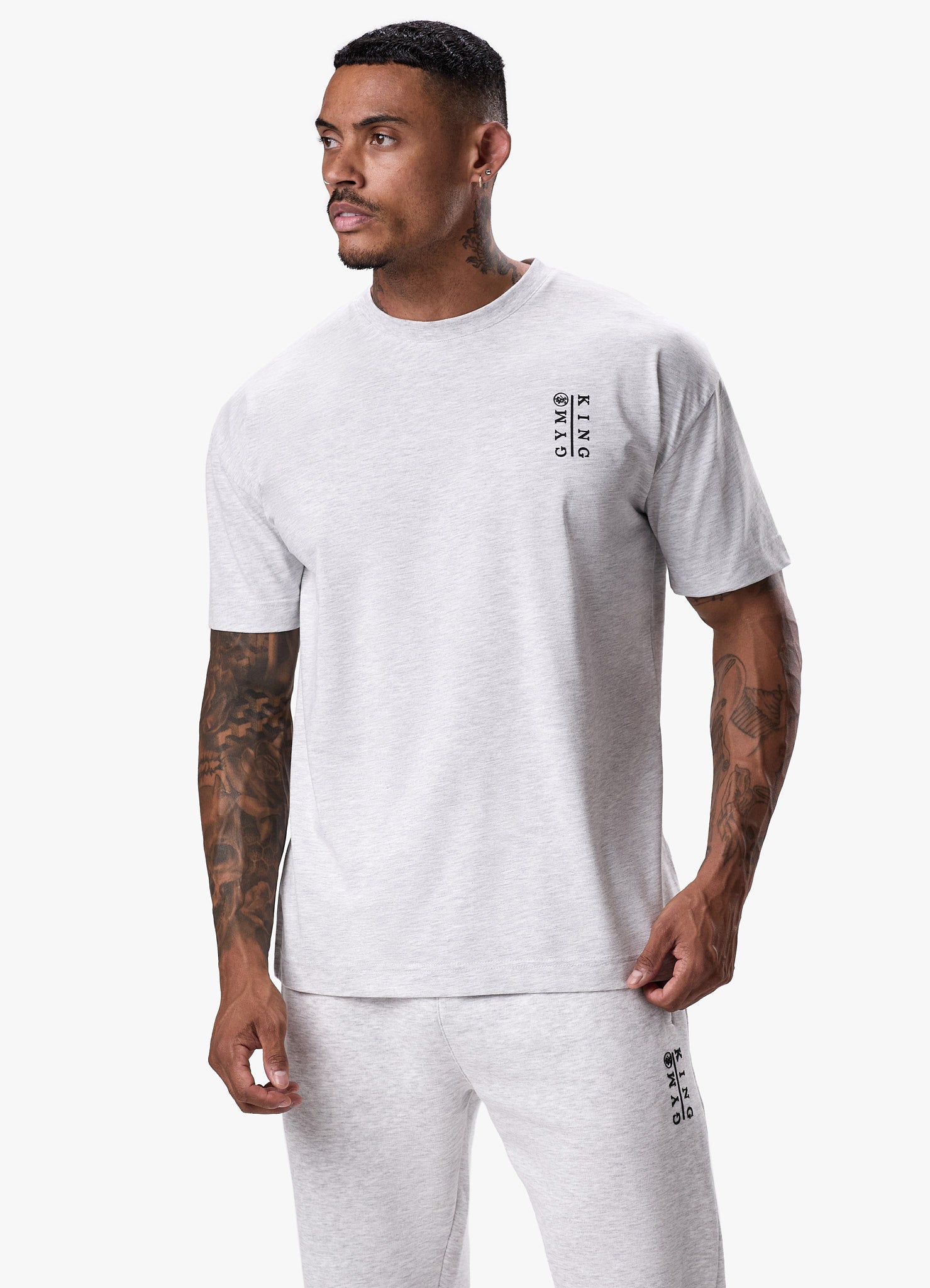 Gym King Division Tee - Snow Marl Xs