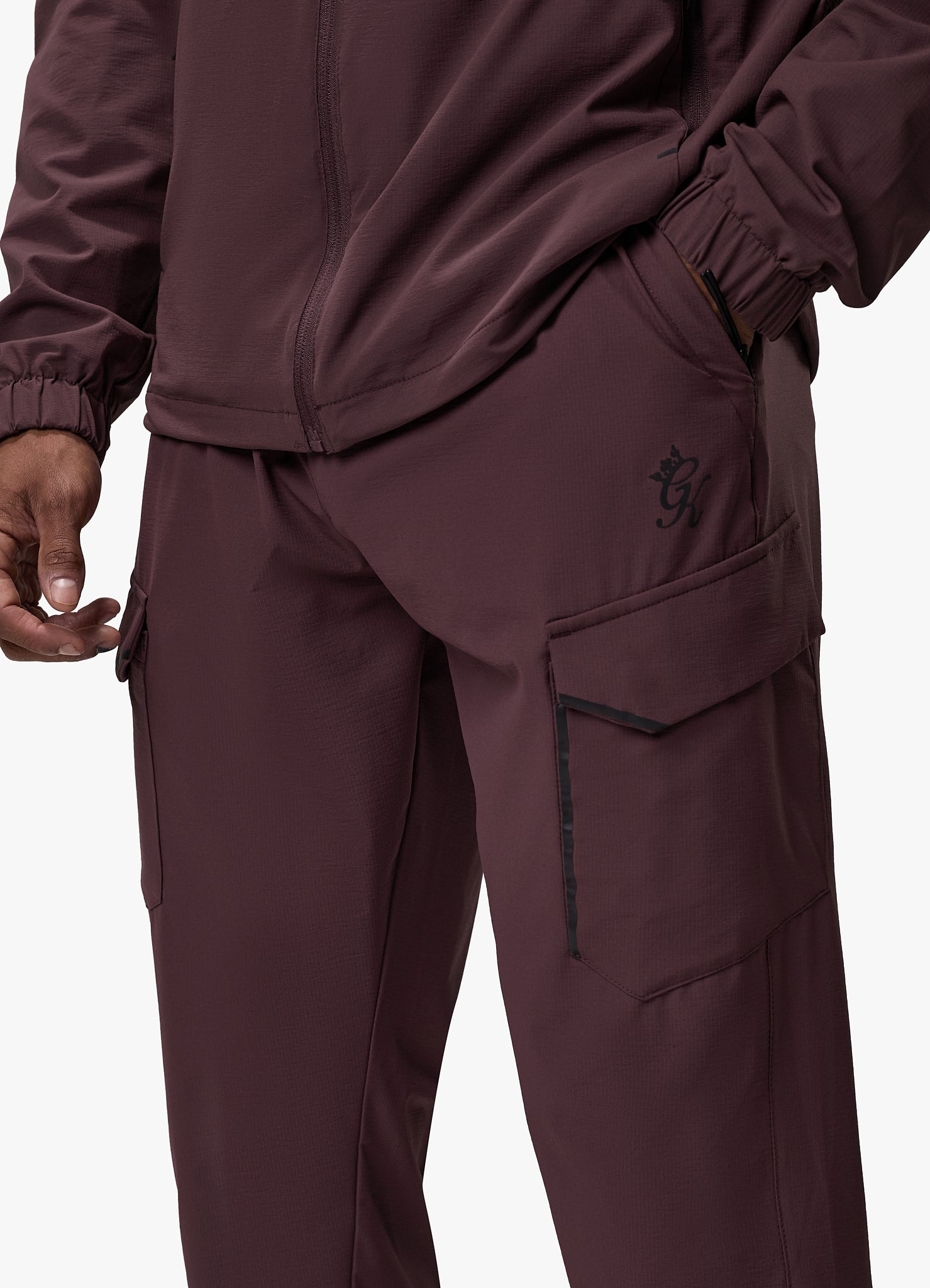 Gym King Elite Ripstop Tracksuit Bottom - Deep Plum Xs