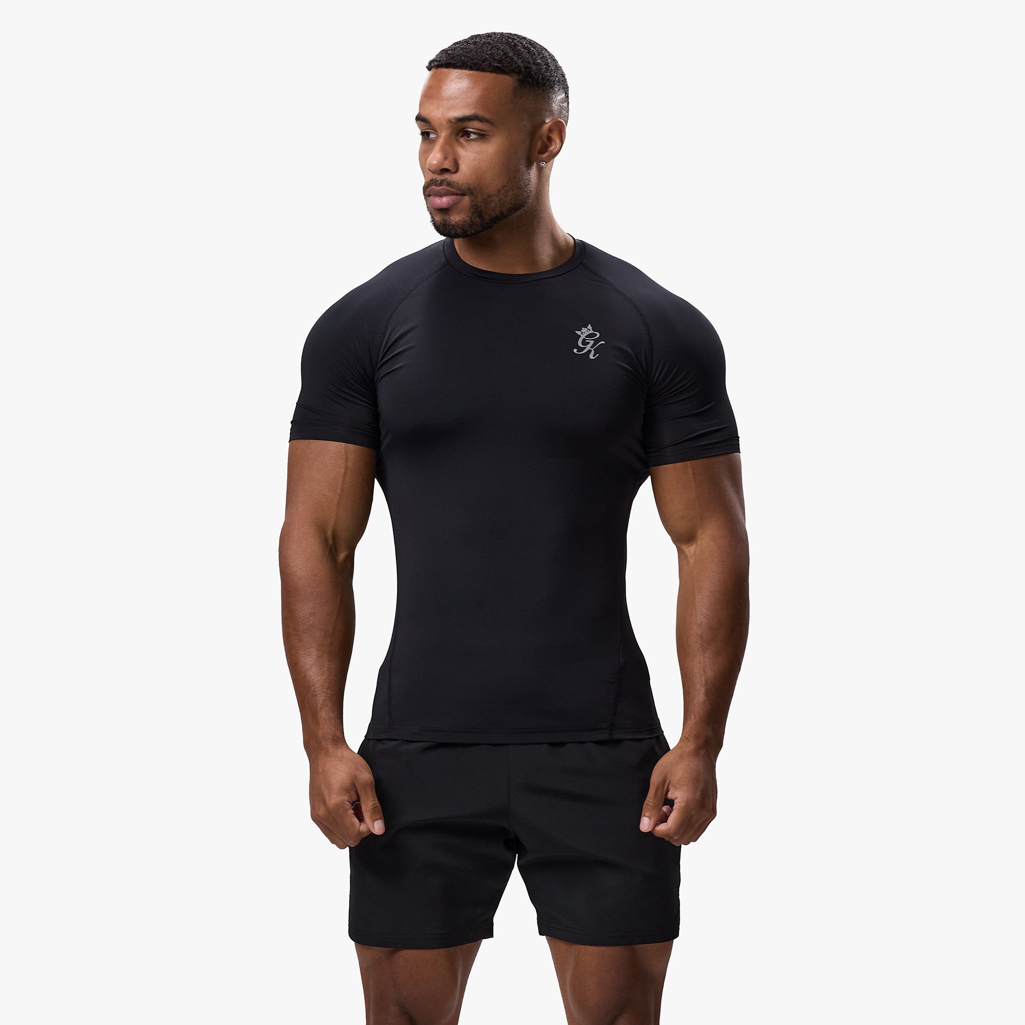 Gym King Energy Short Sleeve Base Layer - Black Xs