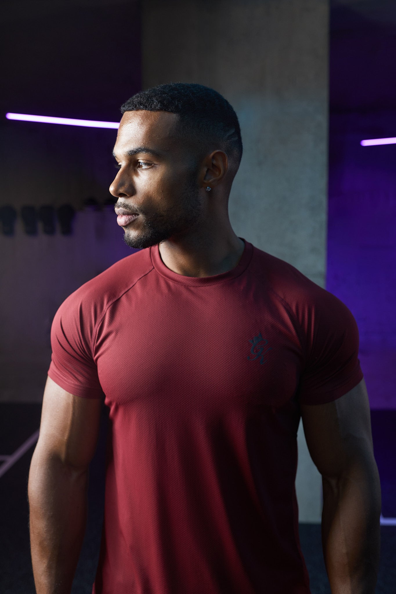 Gym King Energy Tee - Bordeaux Xs