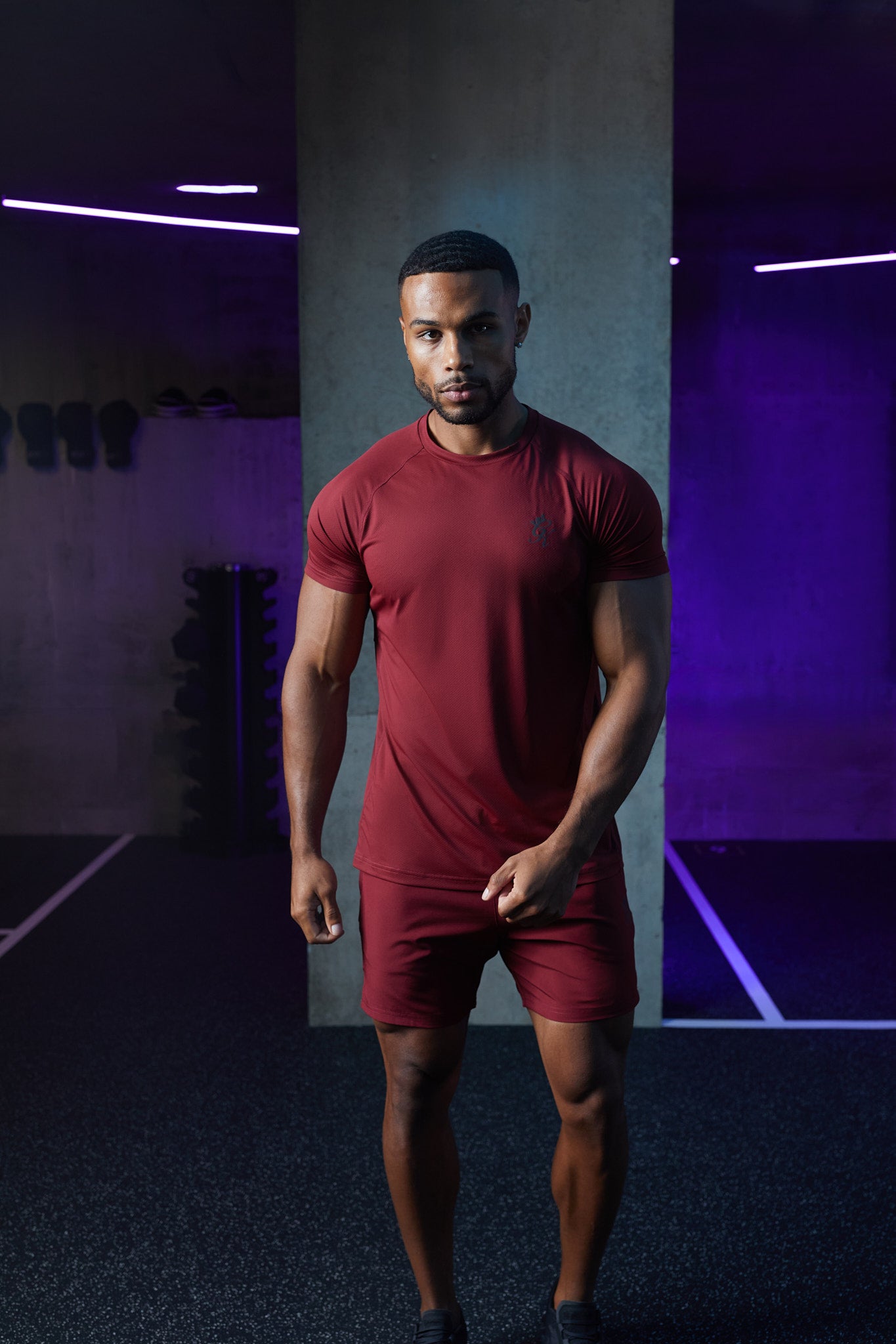 Gym King Energy Tee - Bordeaux Xs