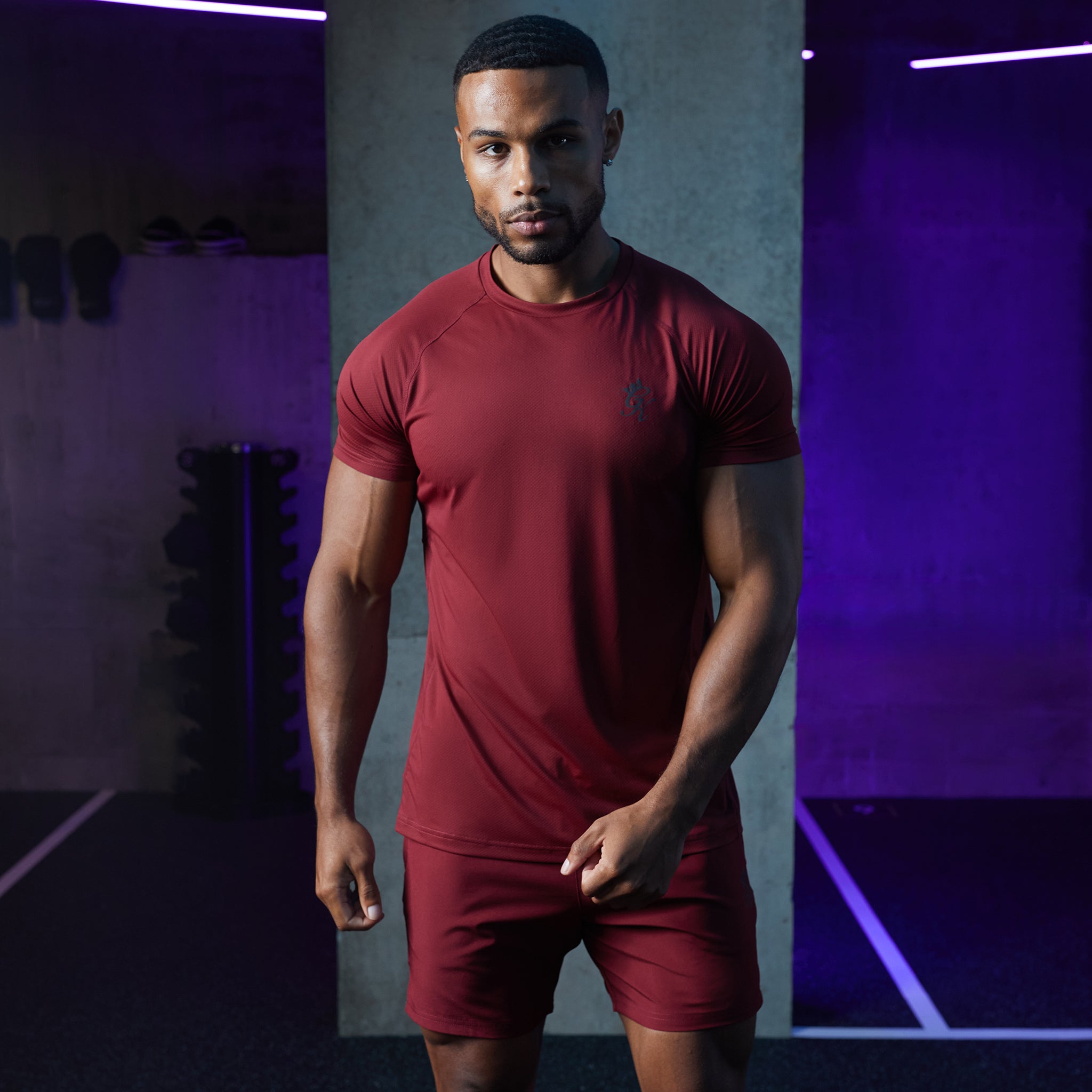 Gym King Energy Tee - Bordeaux Xs