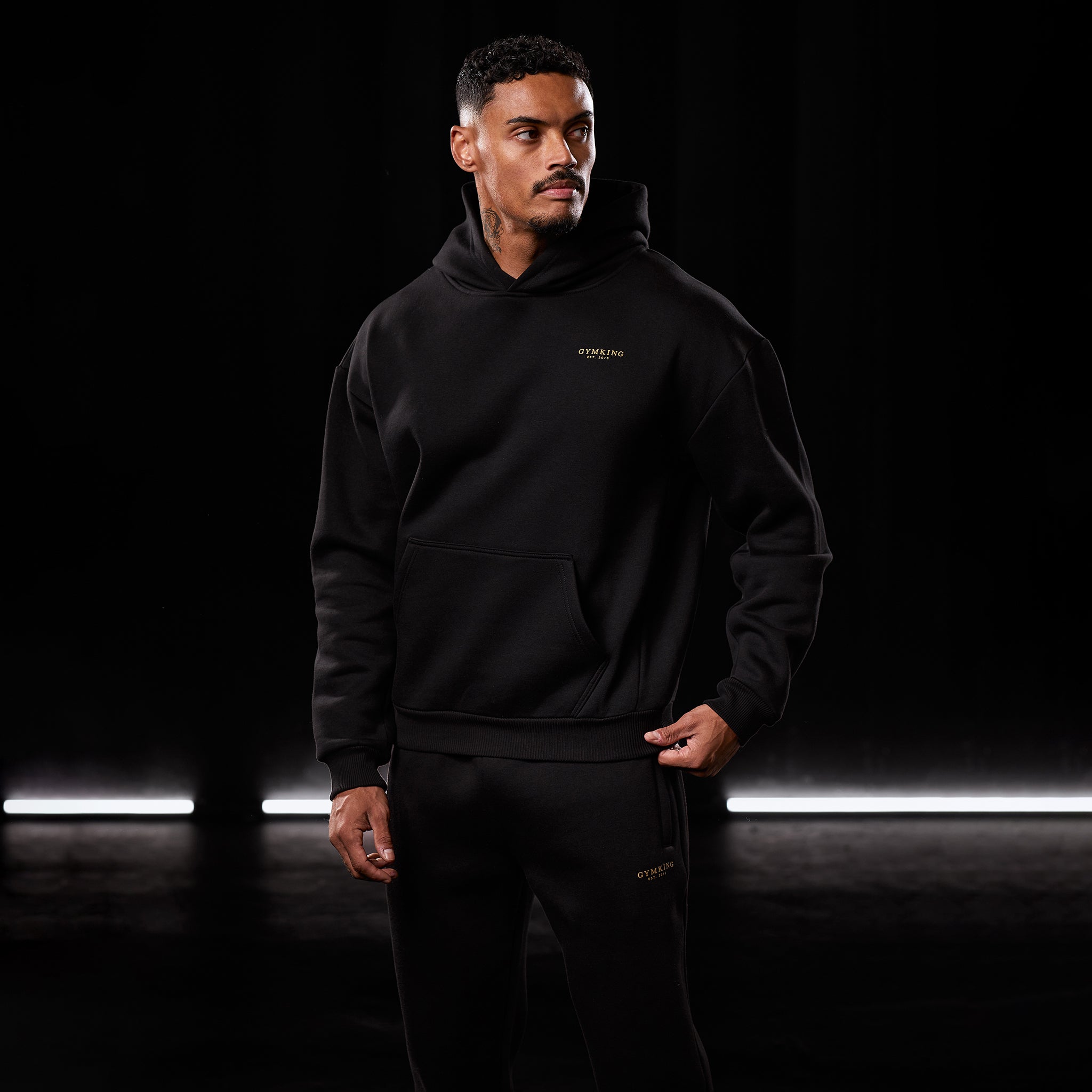 Gym King Established Hood - Black/Gold Xs