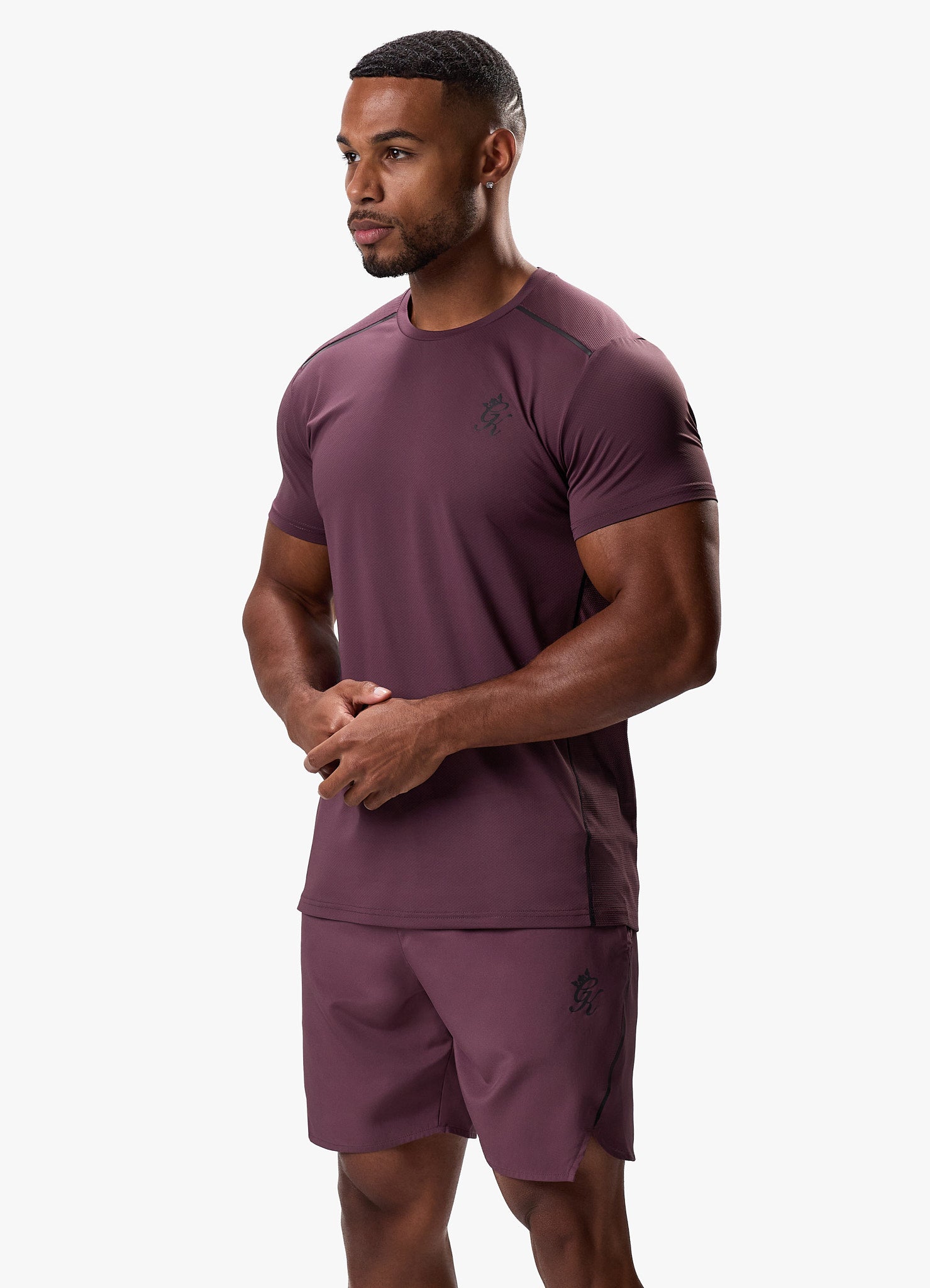 Gym King Flex Tee - Deep Plum Xs