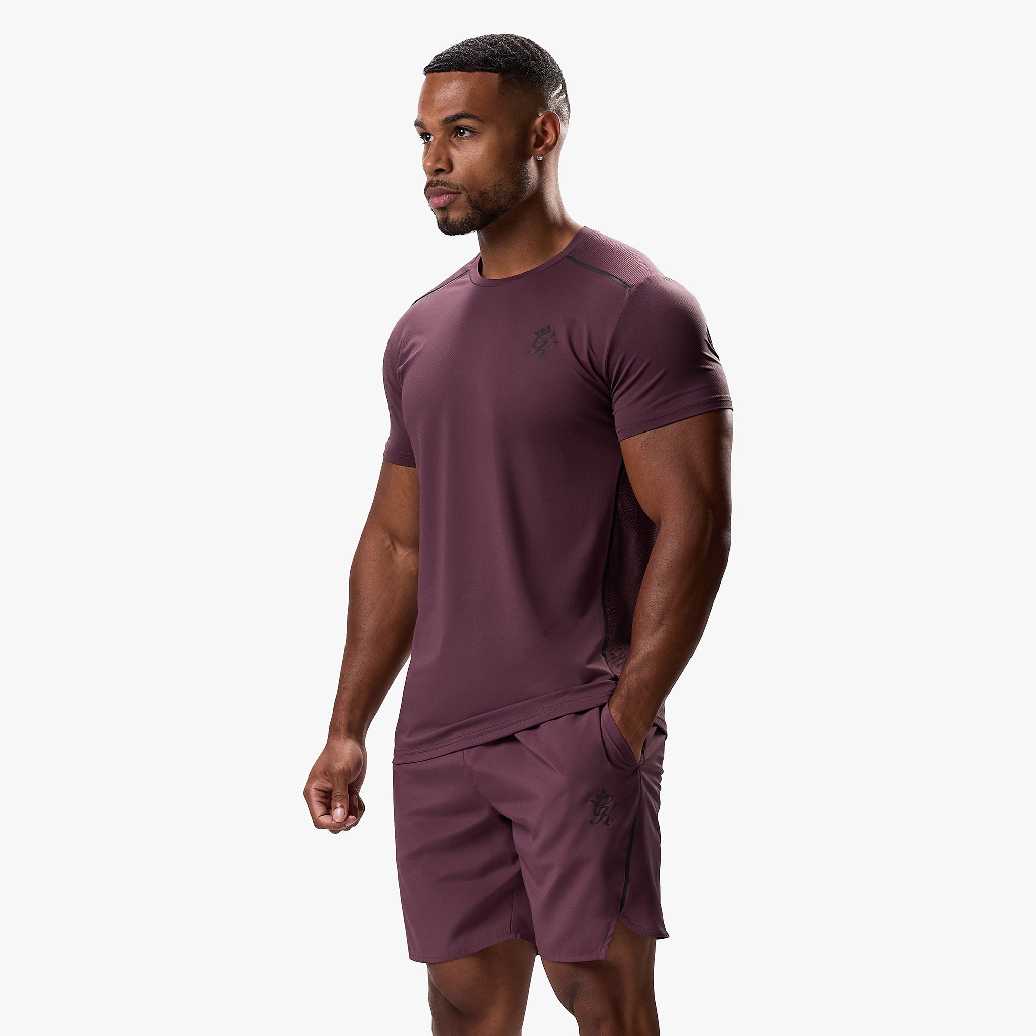 Gym King Flex Tee - Deep Plum Xs