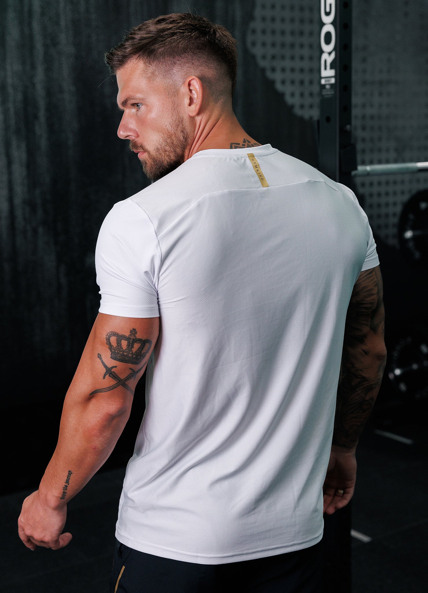 Gym King Flex Tee - White/Gold Xxl