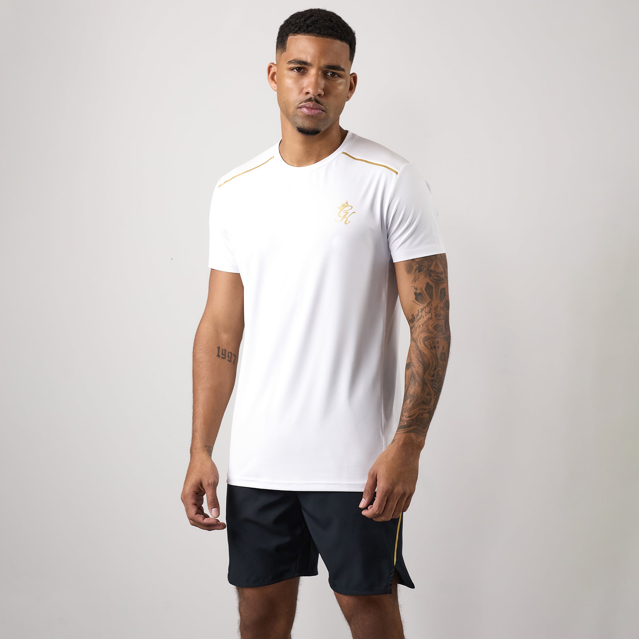 Gym King Flex Tee - White/Gold Xxl