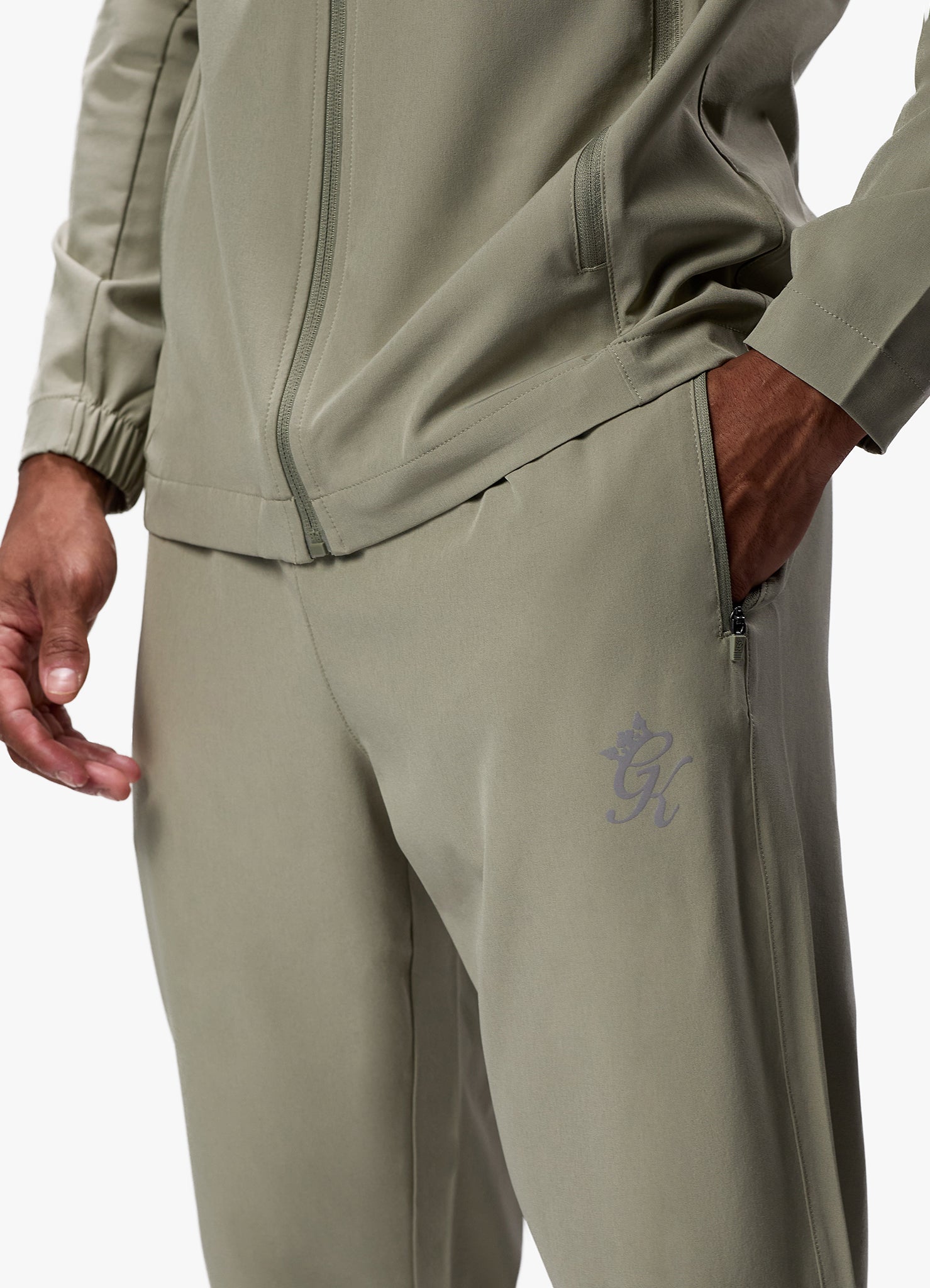 Gym King Flex Woven Tracksuit Bottom - Soft Khaki Xs