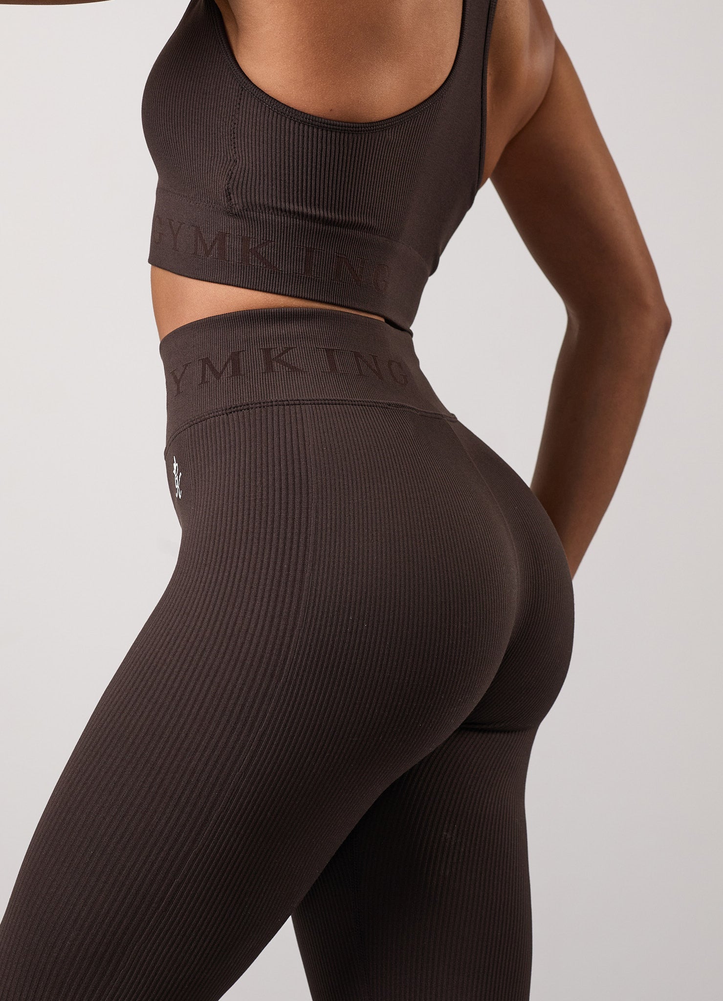 Gym King Formation Rib Legging - Cocoa 6-8