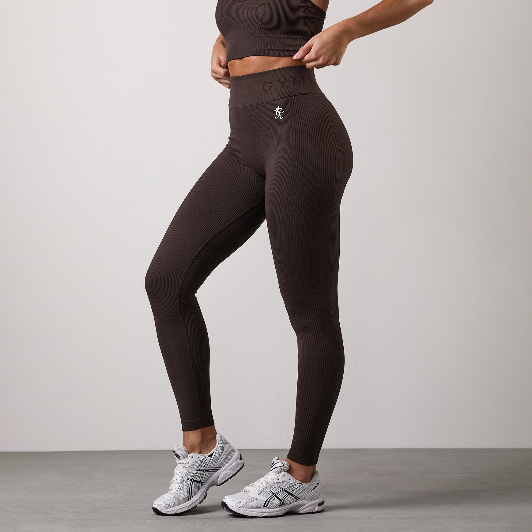 Gym King Formation Rib Legging - Cocoa 6-8