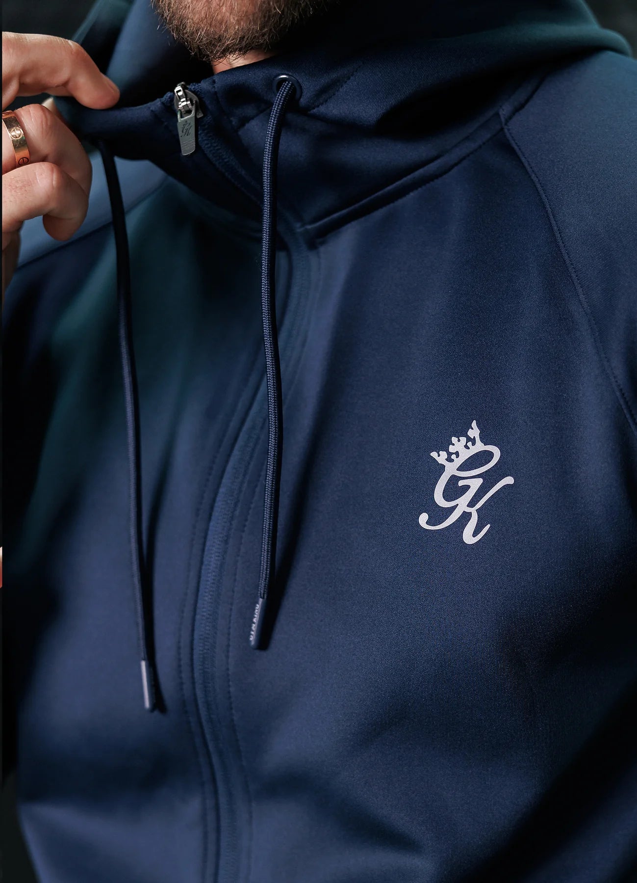 Gym King Full Zip Poly Tracksuit - Navy