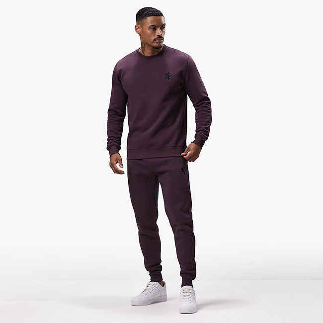 Gym King Fundamental Crew Tracksuit - Deep Plum