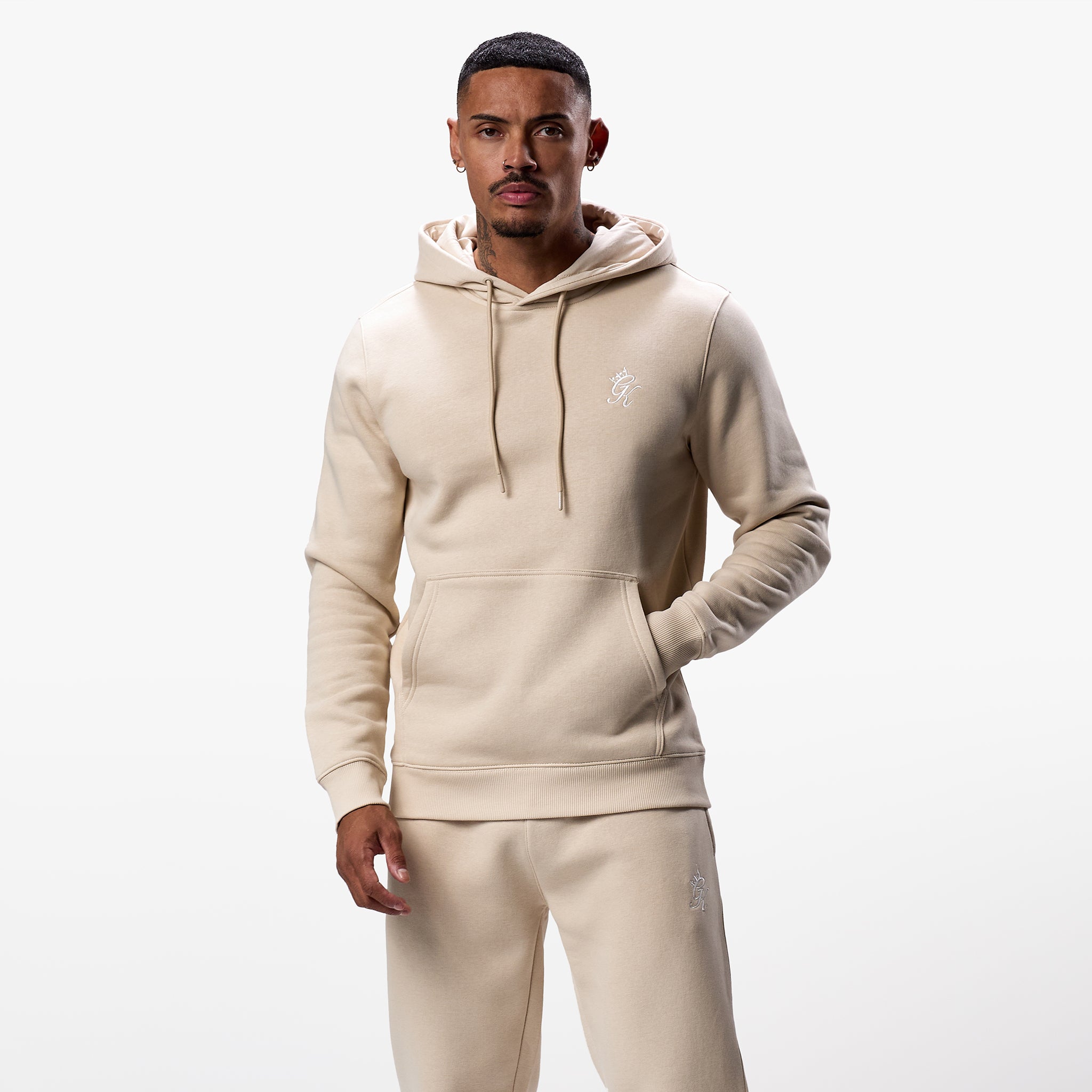 Gym King Fundamental Fleece Hood - Light Sand Xs