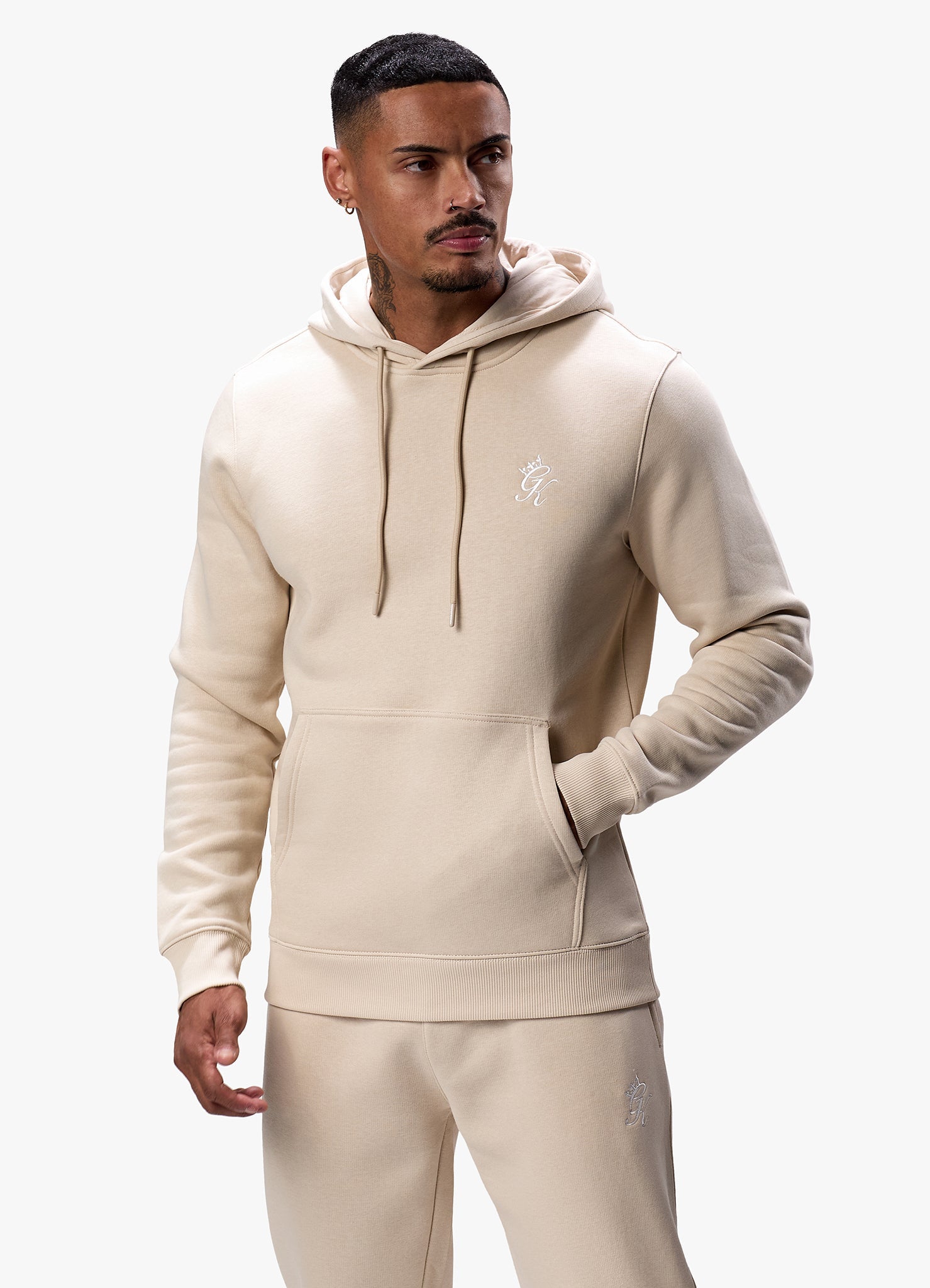 Gym King Fundamental Fleece Hood Tracksuit - Light Sand