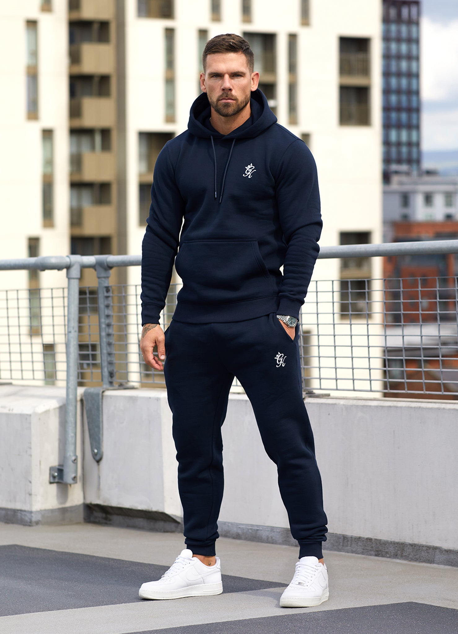 Gym King Fundamental Hood Tracksuit - Navy