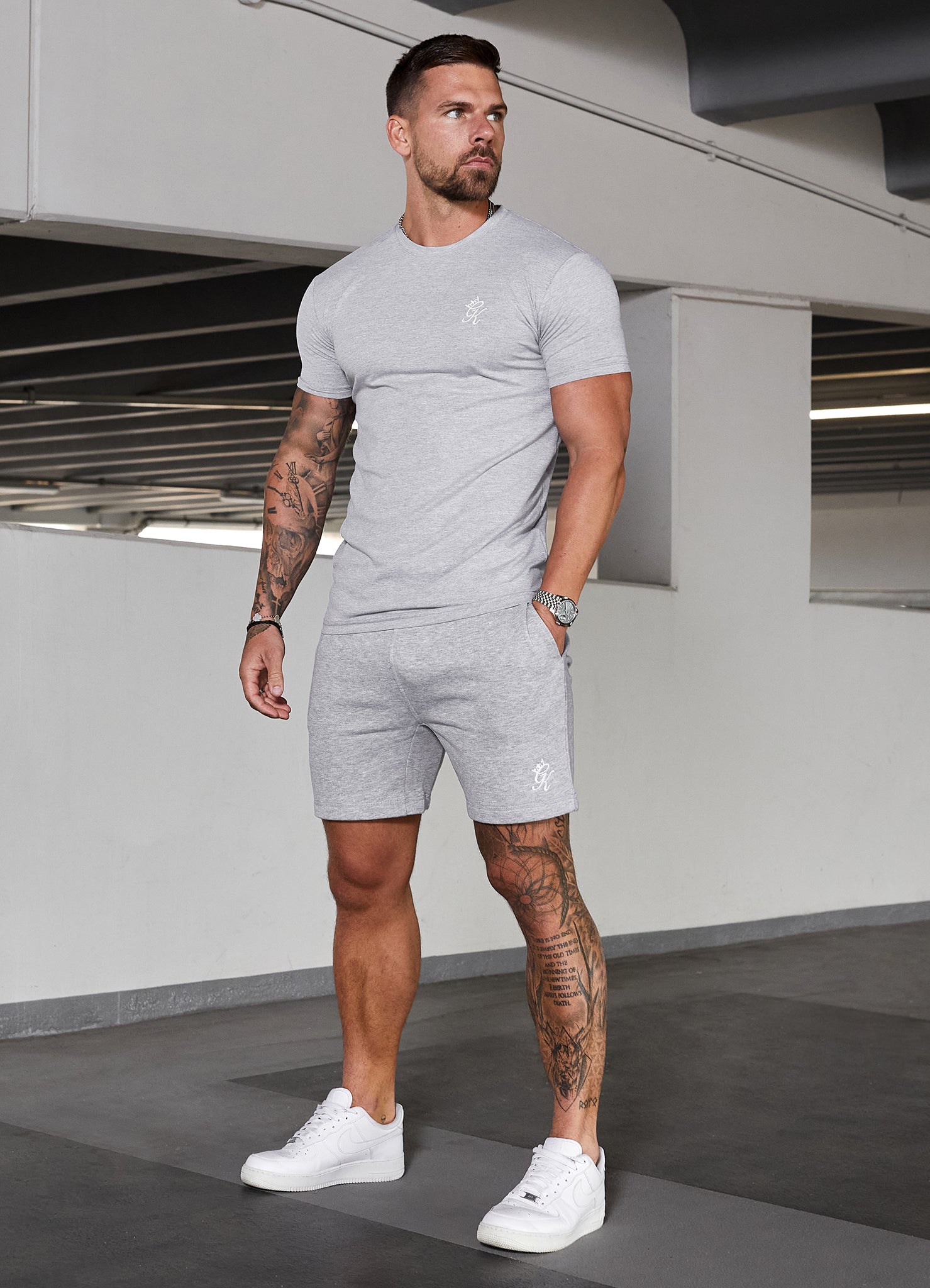 Gym King Fundamental Jersey Tee - Grey Marl Xs