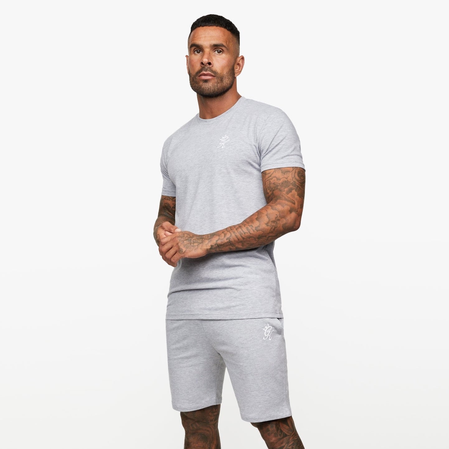 Gym King Fundamental Jersey Tee - Grey Marl Xs