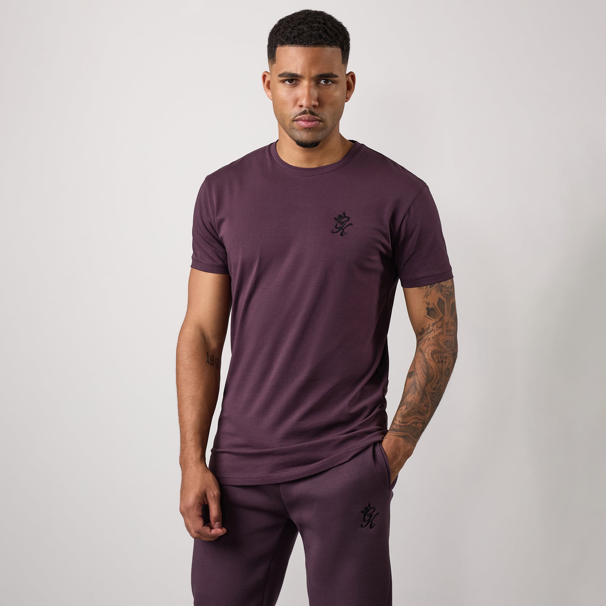 Gym King Fundamental Tee - Deep Plum Xs