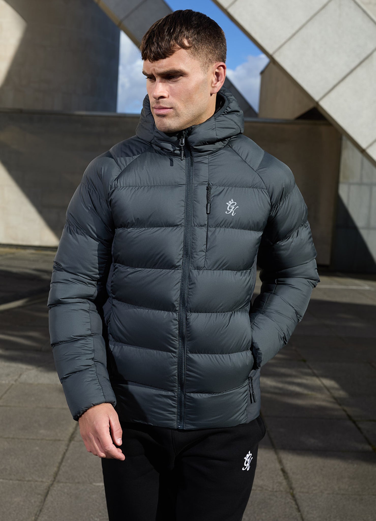 Gym King Limit Puffer Jacket - Grey Xs