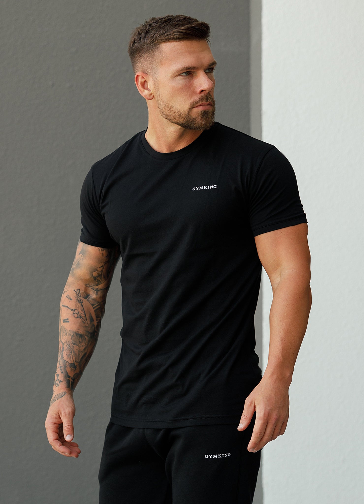 Gym King Linear Fundamental Tee - Black M