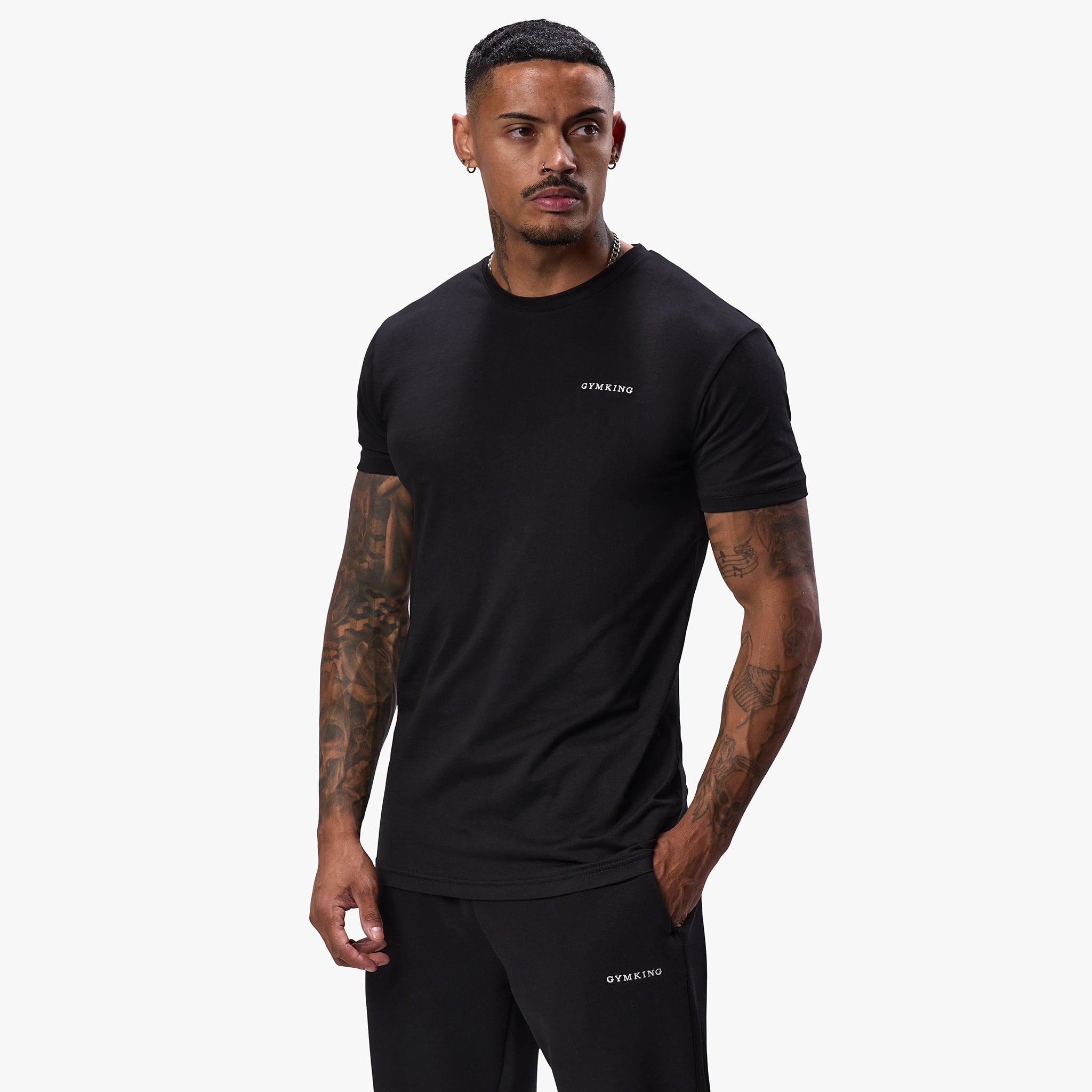 Gym King Linear Fundamental Tee - Black M