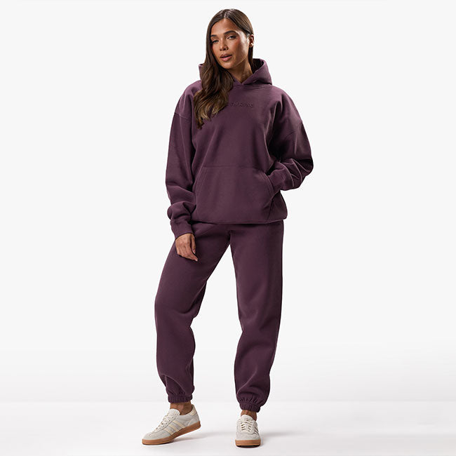 Gym King Luxe Hood Tracksuit - Deep Plum