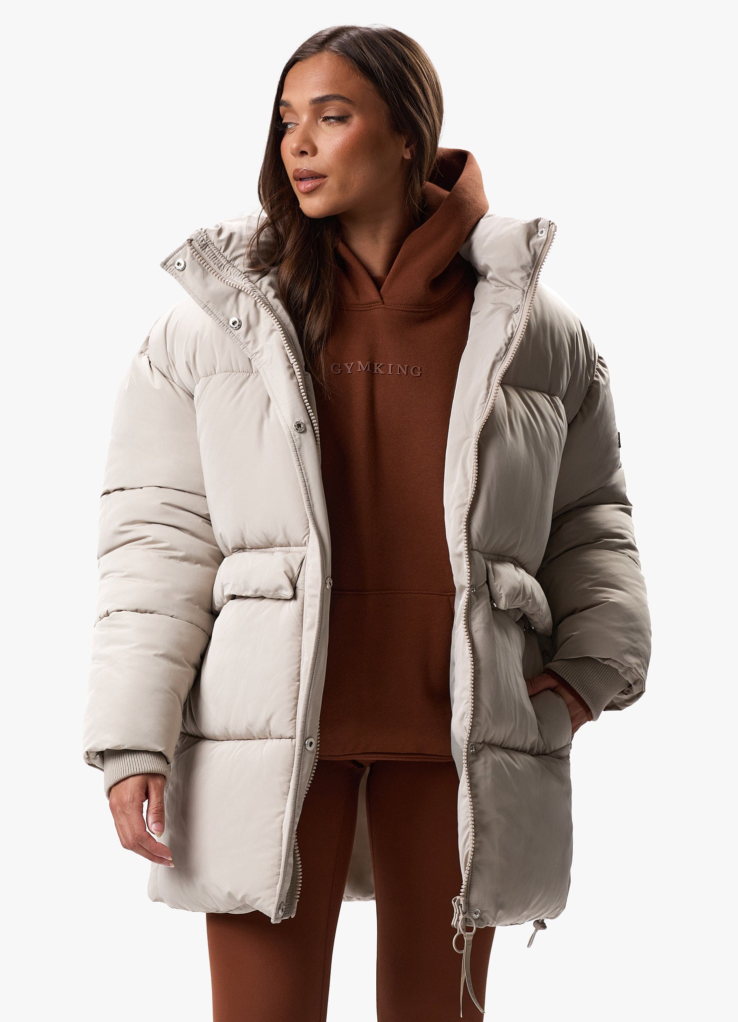 Gym King Mid Length Puffer - Champagne 6