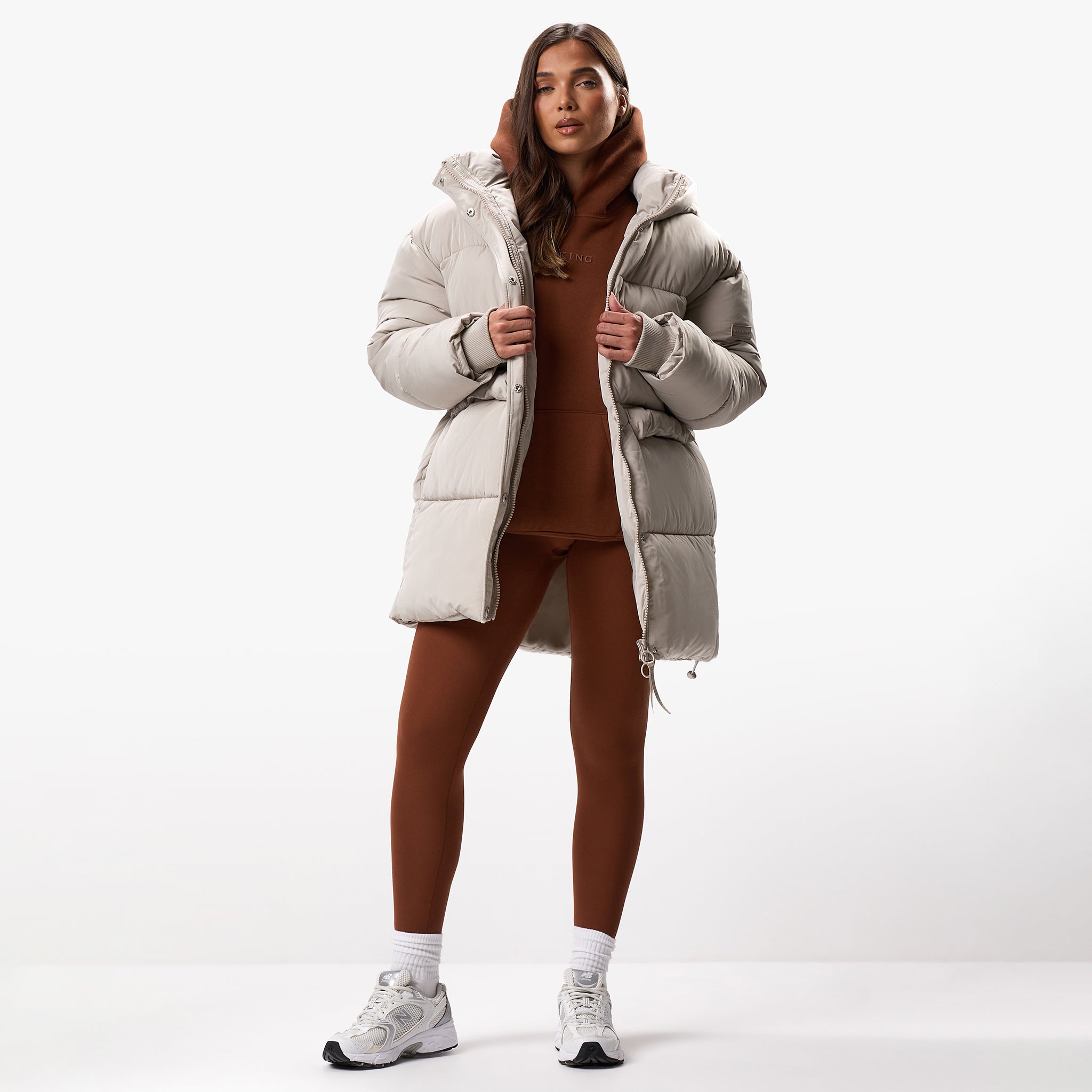 Gym King Mid Length Puffer - Champagne 6