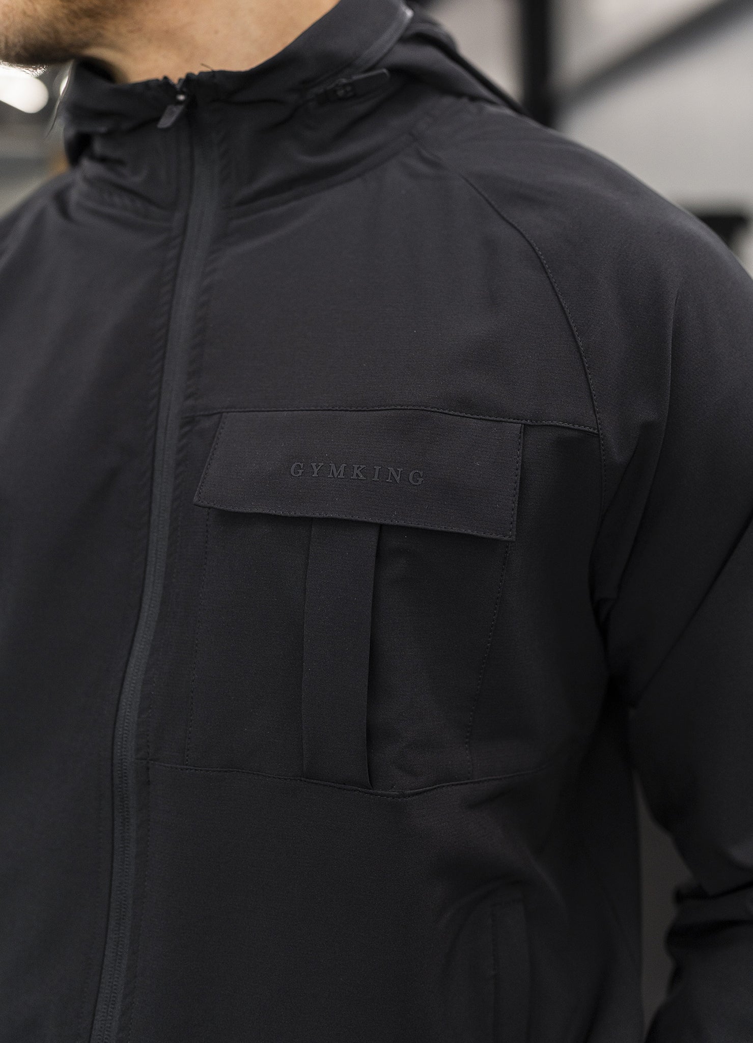 Gym King Mini Ripstop Woven Utility Jacket - Black Xs