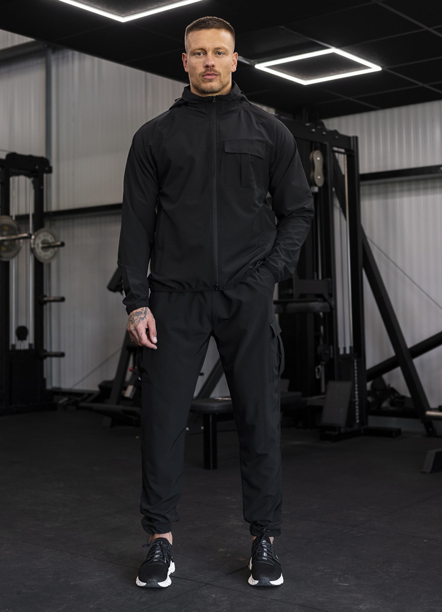 Gym King Mini Ripstop Woven Utility Jacket - Black Xs