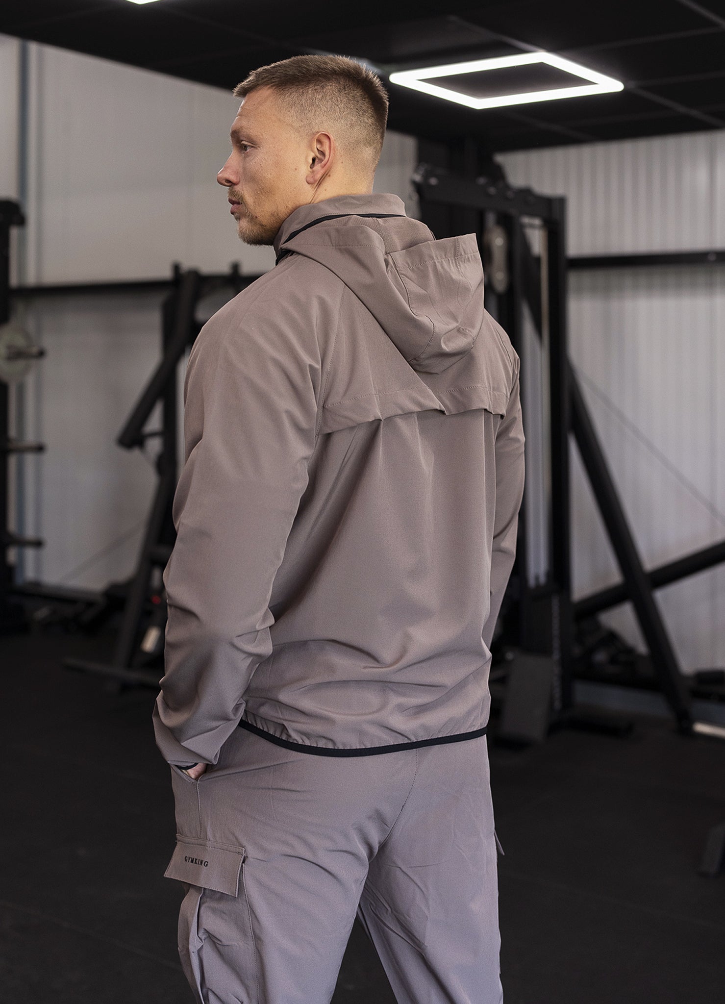 Gym King Mini Ripstop Woven Utility Jacket - Iron Xs