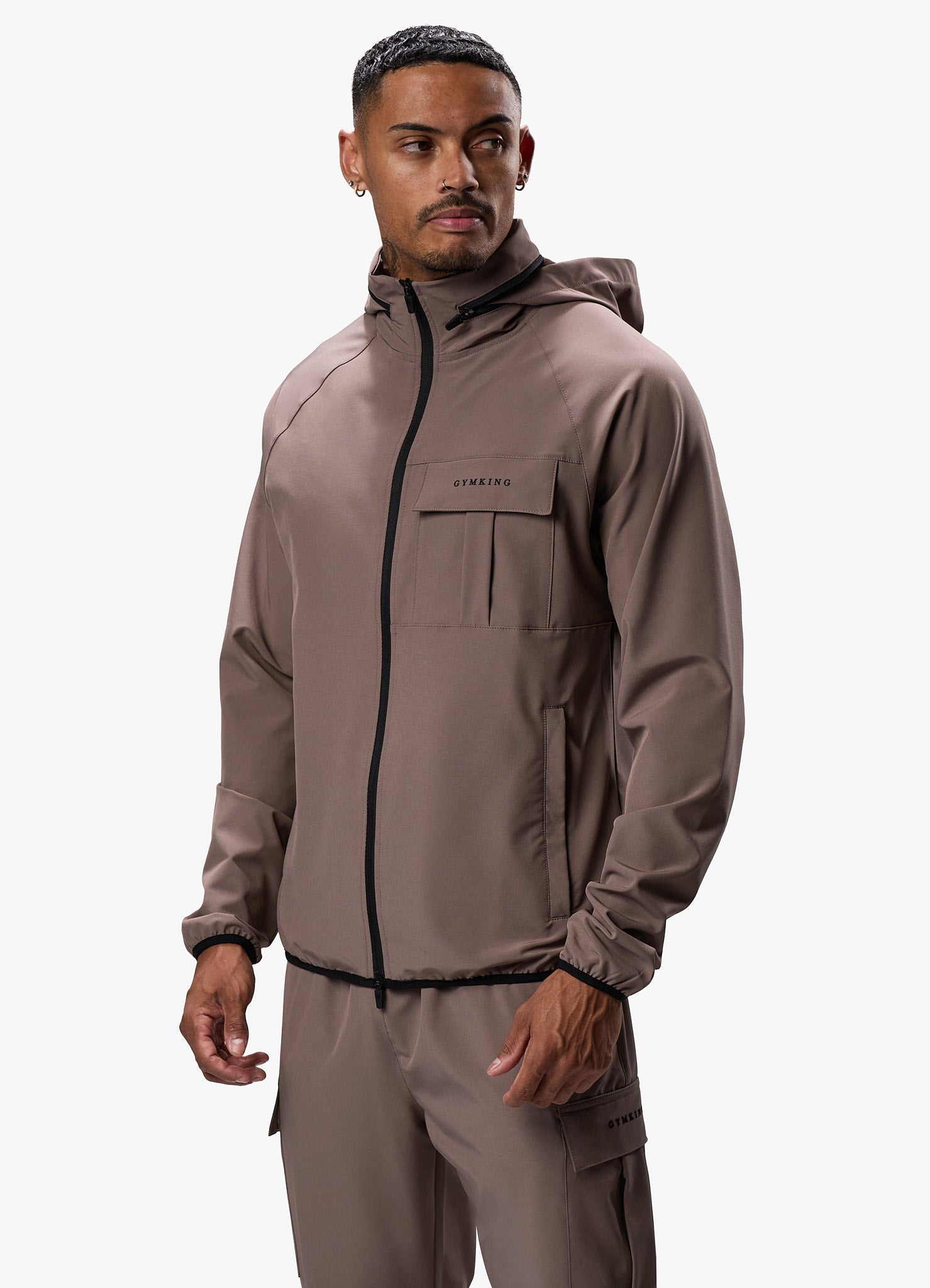 Gym King Mini Ripstop Woven Utility Jacket - Iron Xs