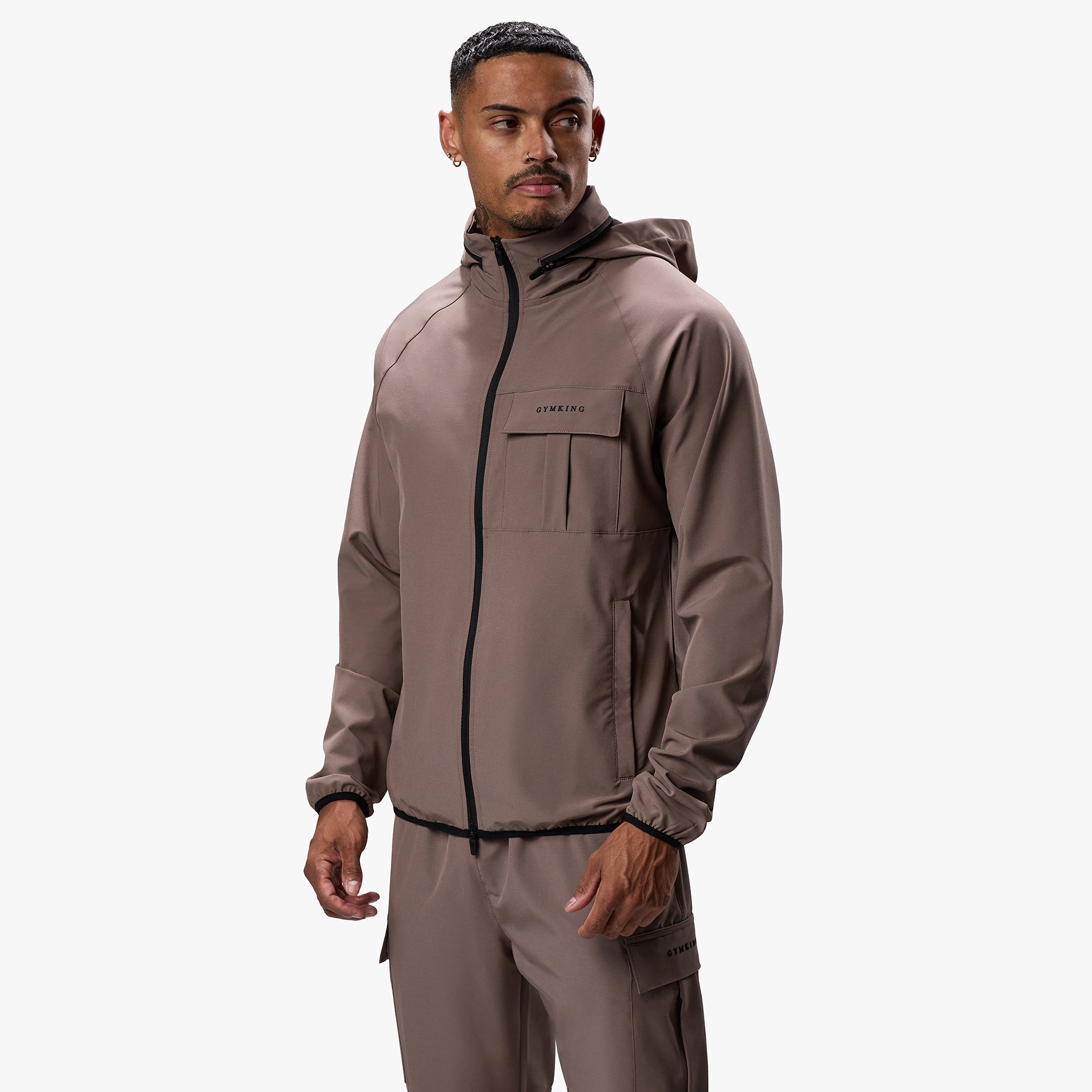 Gym King Mini Ripstop Woven Utility Jacket - Iron Xs