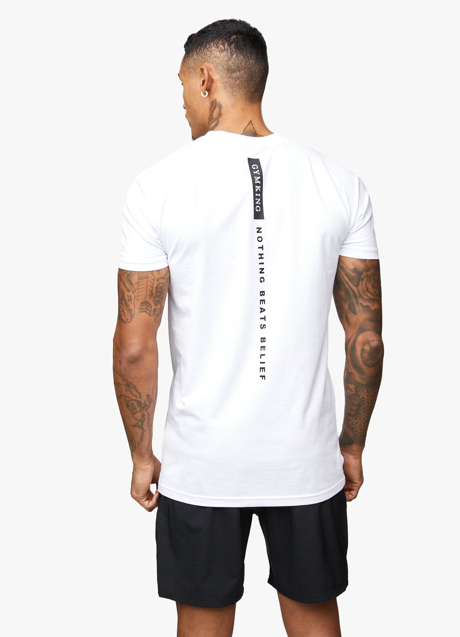 Gym King Nothing Beats Belief Tee - White L