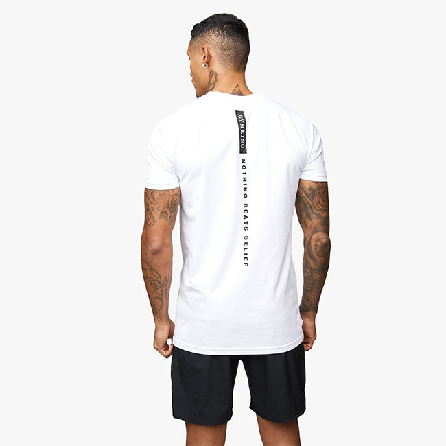 Gym King Nothing Beats Belief Tee - White L