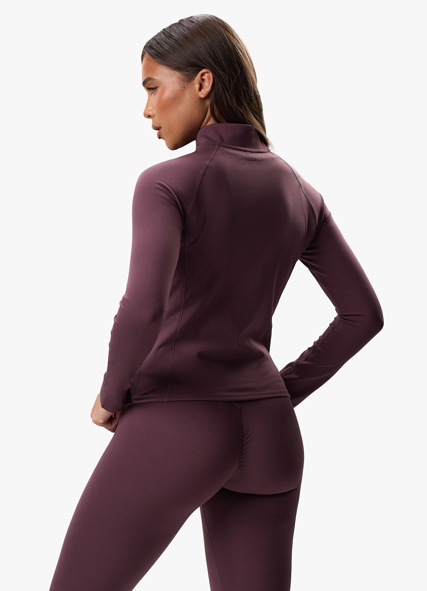 Gym King Peach Luxe Full Zip Jacket - Deep Plum Luxe 8