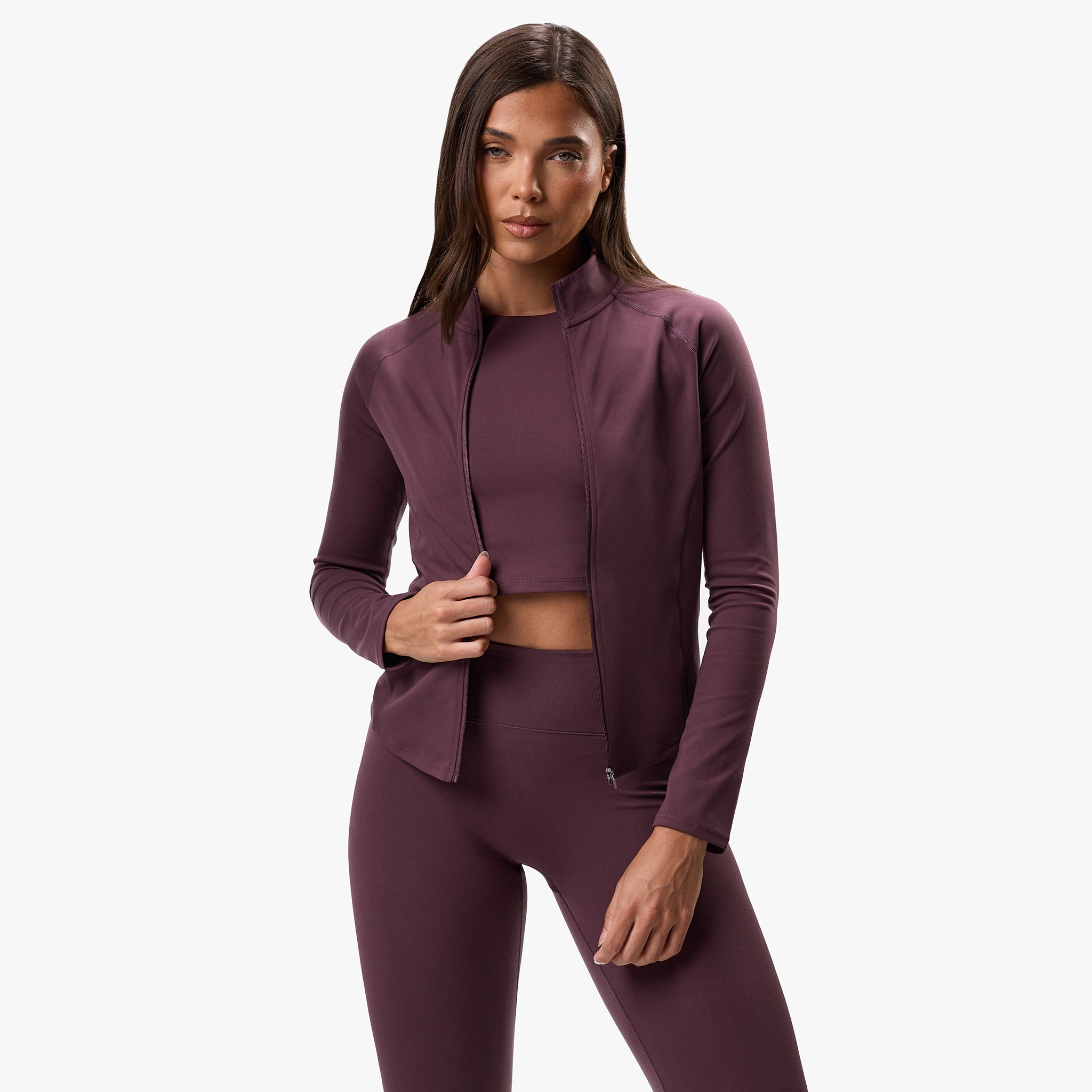 Gym King Peach Luxe Full Zip Jacket - Deep Plum Luxe 8