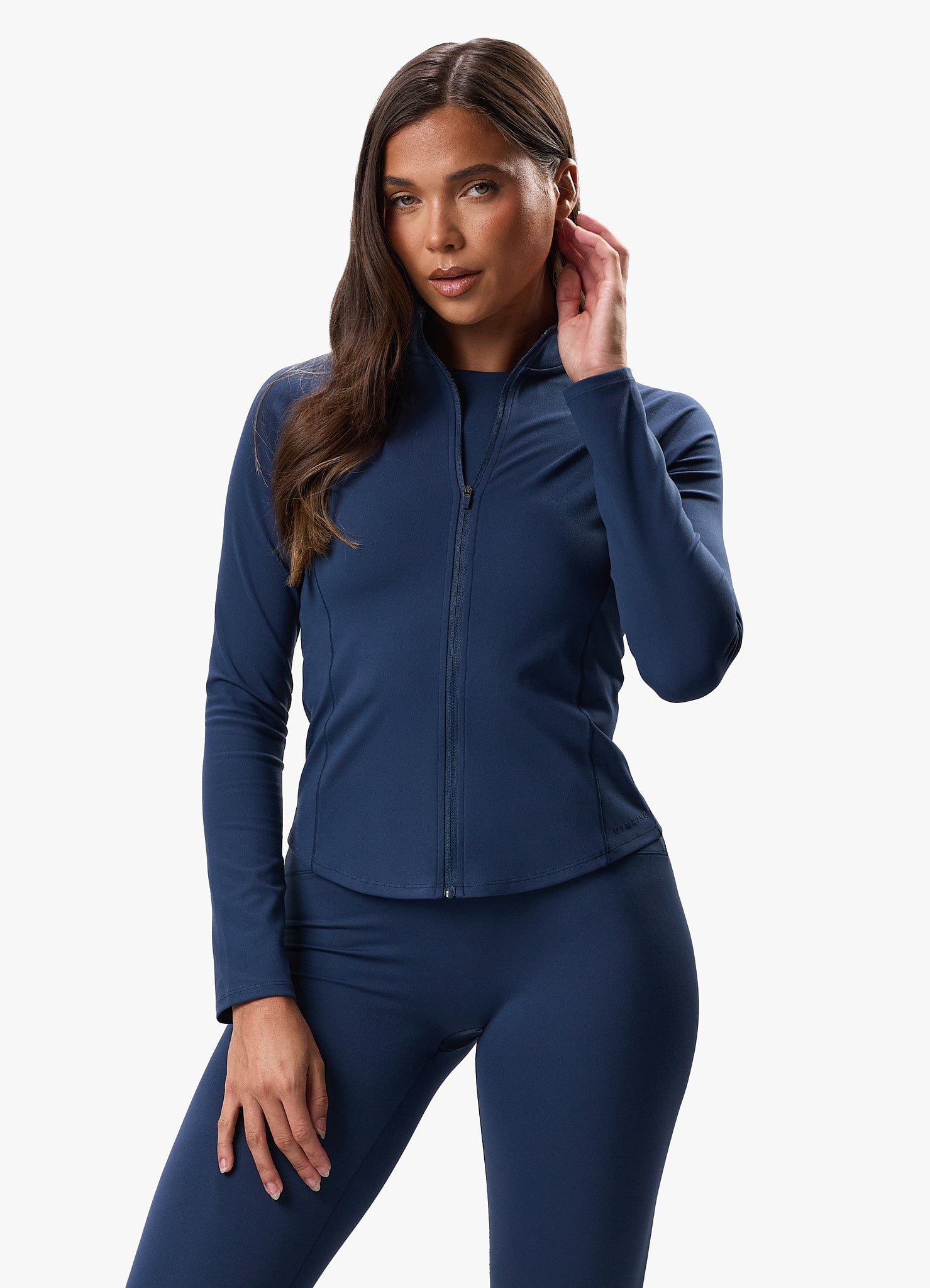 Gym King Peach Luxe Full Zip Jacket - Rich Blue Luxe 6