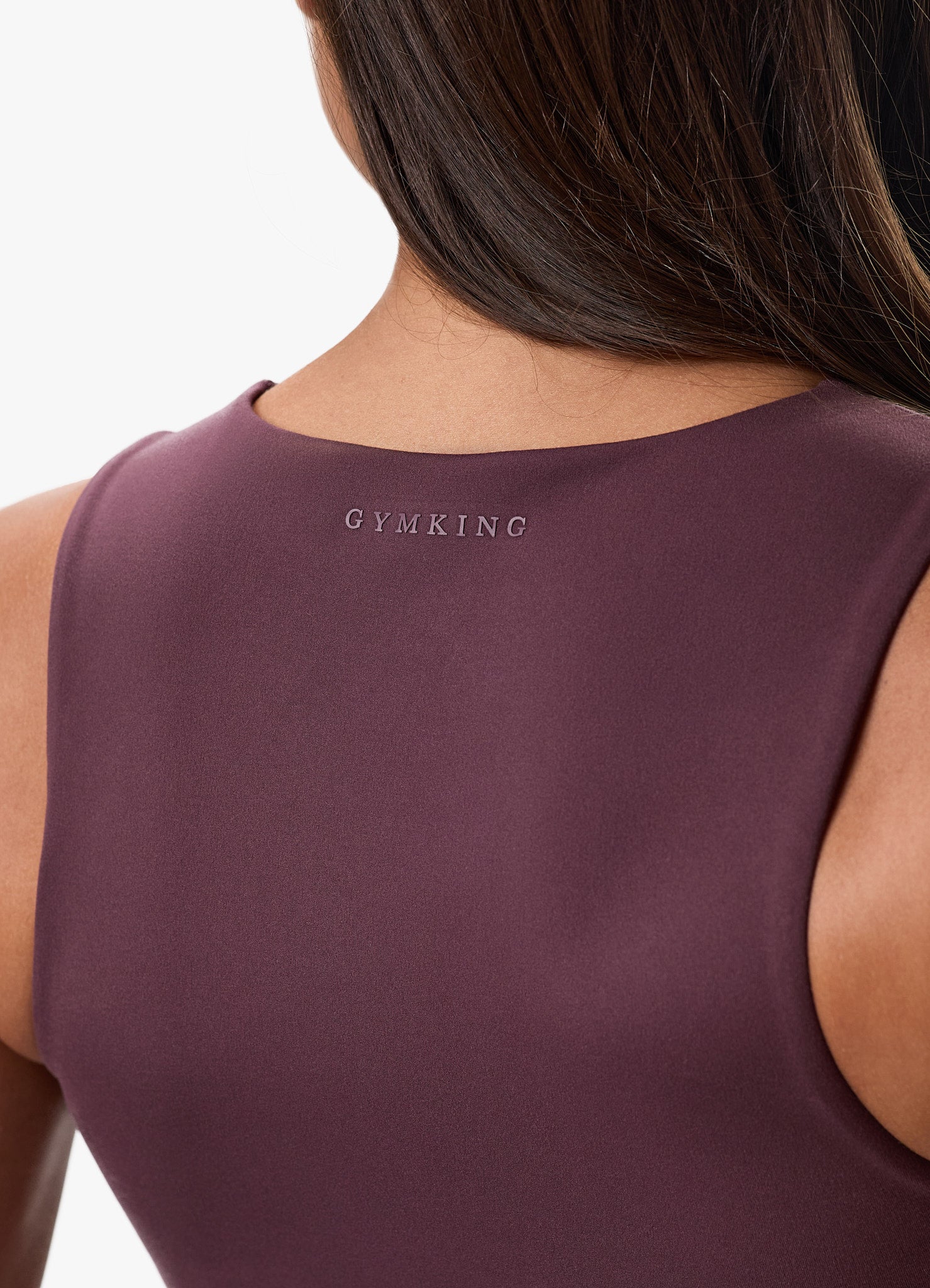 Gym King Peach Luxe High Neck Tank - Deep Plum Luxe 6