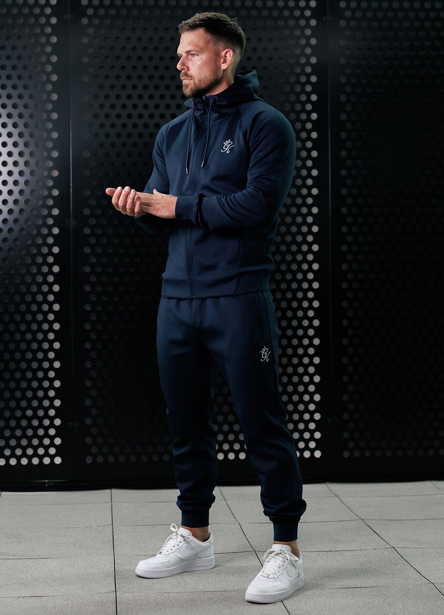 Gym King Poly Tracksuit Bottom - Navy Xs