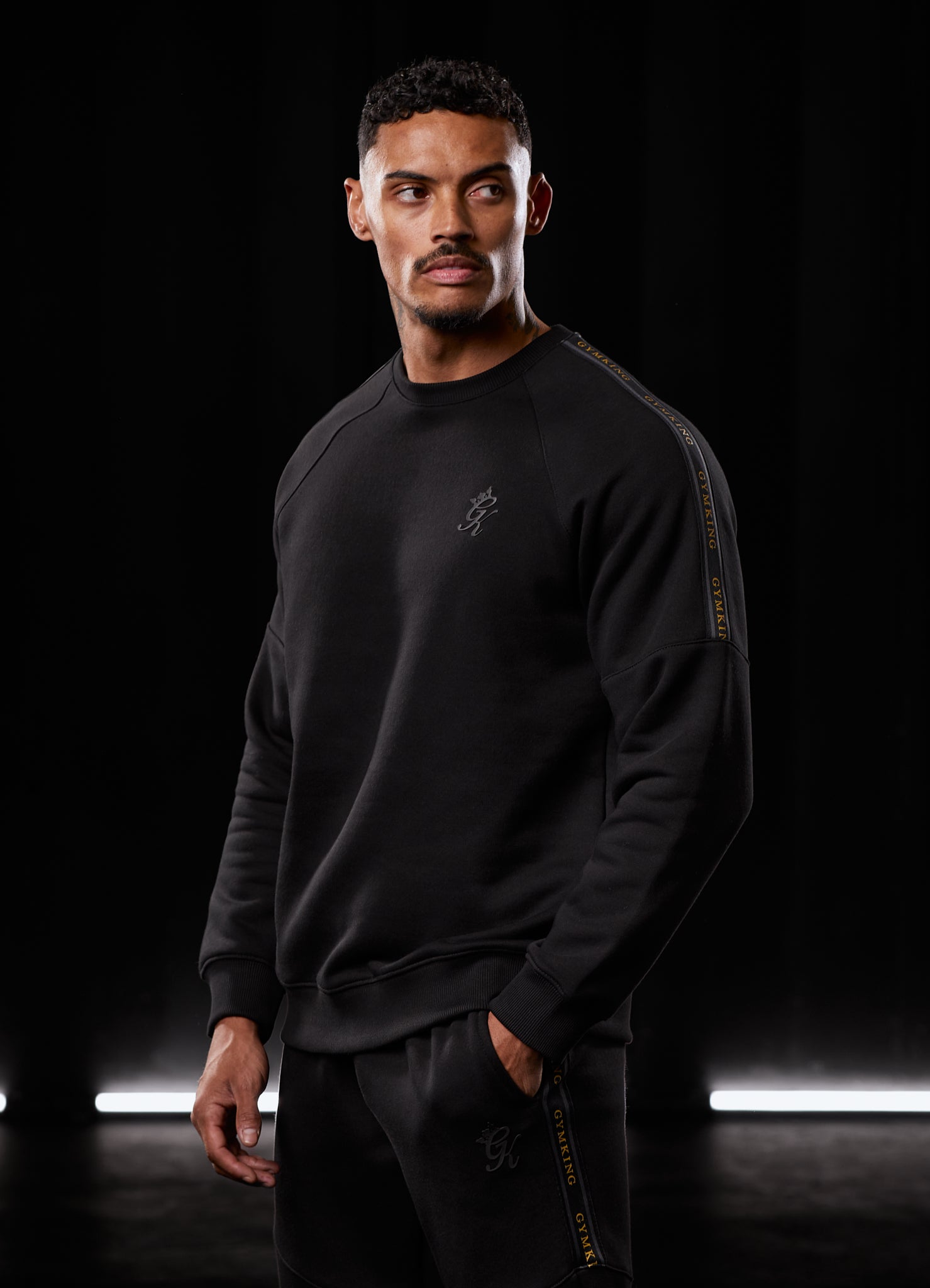 Gym King Premium Taped Tracksuit - Black/Gold