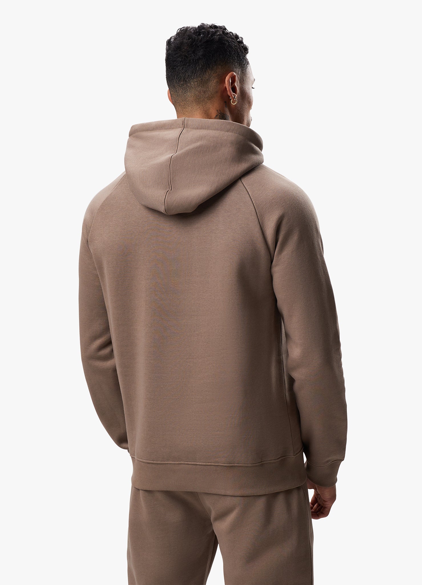 Gym King Pro Logo Fleece Hood - Dark Taupe L