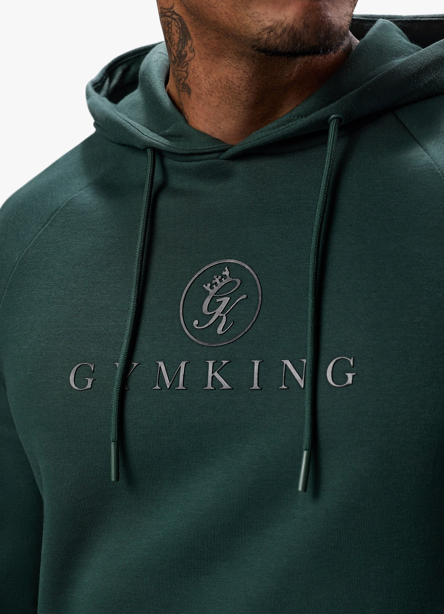 Gym King Pro Logo Hood - Deep Forest Green Xs